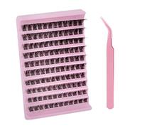 120 Clusters DIY Eyelash Extensions Kit, 8-16mm Mixed Length Lash Clusters with Tweezer, Individual Soft Wispy Lashes for Home Self-Application, Natural False Eyelashes Set