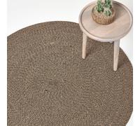 (120 cm Round, Linen) Handmade Woven Braided Rug