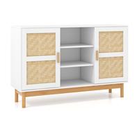 120 CM Sideboard Buffet Cabinet w/ 2 Bamboo Woven Doors