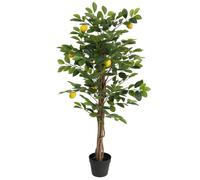 (120 cm) vidaXL Artificial Lemon Tree with 3 Trunks Fake Tree Artificial Plant Green PP