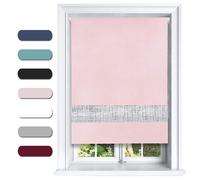 (120 cm Width x 165 cm Drop, Pink) Lister Cartwright Diamante Blackout Roller Blinds For Windows
