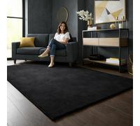 (120 cm x 170 cm (4ft x 5ft 8"), Black) Modern Living Room Rugs Fluffy Shaggy Bedroom Carpet Runner Indoor Outdoor Rug Floor Mats