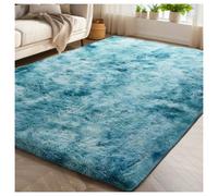 (120 CM x 170 CM- Small Area Rug For Bedroom Living Dining Room, Tie Dye Teal) Shaggy Large Rugs Non Slip Bedroom Living Room Carpet Hallway Runner Rug