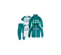 (120 Coat+Pants+T shirt, 160cm) Kids Squid Season 2 Survival Game Hoodie Pullover Tops+Pants Sport Casual Sets