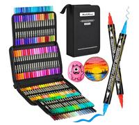 120 Colour Acrylic Marker Pens, Dual Tip Fast-Dry & Water-Based Acrylic Paint Pens for Rock, Wood, Canvas & Ceramic Painting, Non-Toxic Art Supplies for Adult Artists & DIY Craft Projects