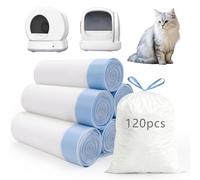 120 Count Extra Large Cat Litter Box Liners, Cat Litter Waste Receptacles Bags for MeoWant MW-SC01/MW-SC02/MW-LR01 Self-Cleaning Cat Litter Box