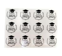 120 Count Gold Foil Graduation Hat Sticker 40mm Clear PET Seal for Seal Envelope Card Packaging Party Decoration Graduation