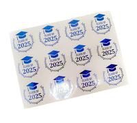 120 Count Gold Foil Graduation Hat Stickers, 40mm Clear PET Seal Sticker for Seal Envelope Card Packaging Party Graduation Decorations