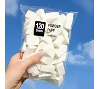 120 Count Makeup Sponges Triangle Cosmetic Wedges for Foundation Blending, Nail Art, Crafts, Painting (White)