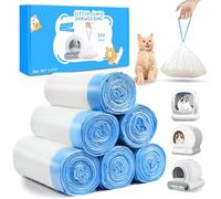 120 Count Self Cleaning Cat Litter Box Liners Bag Fit For MeoWant MW-SC01,MW-SC02, Drawstring Heavy Duty Litter Receptacles Bags Compatible with Automatic Cat Litter Box- 17.7" x 19.7"
