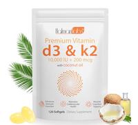 120 Count Vitamin D3& Vitamin K2, Vitamin D3 K2 Softgel (MK-7), Vegan Vitamin D3 K2 Supplement, Free of GMO, Gluten, Soy (B)