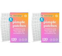 120 CT Pimple Patches - Spot Patches w/ Tea Tree Oil & Calendula Oil - Four Sizes - Pimple Patch, Hydrocolloid Acne Patch, Dots for Spots - Spot Stickers for Face by LivaClean (Pack of 2)
