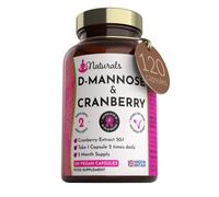 120 D-Mannose and Cranberry Capsules - (2 Months Supply) 1000mg Extract Per Serving - UK Made Vegan Supplement (Not Tablets) - High Strength Natural UTI Support for Women & Men