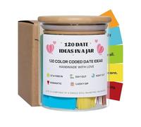 120 Date Ideas in a Jar, Color Coded Dates Ideas, Romantic Wedding Date Capsules, Fun DateNights Cards, Unforgettable Dates Night Game Jar, for Newlyweds, Girlfriend, Husband