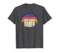 120 Days Sober - AA Recovery Sobriety T-Shirt, Men, Dark Heather Grey, XX-Large