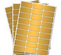 120 Gold Rectangles - Removable Self Adhesive Waterproof Durable Vinyl Stickers - Digitally Cut to The Sticker Shape - Size 25mm x 12mm