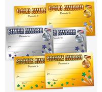 120 Gold Silver and Bronze Award 1st 2nd 3rd Place Medal Childrens Pupils School Reward Certificates Value Pack A5 Primary Teaching Services