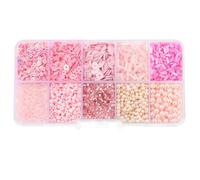 120 Grams DIY Bracelet Making Kit with Mixed Glass Beads, Sequins & Supplies for Jewelry Crafting, Keychains, Gifts for All Ages (Pink)