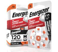 120 Hearing Aid Batteries Energizer Size 13 Orange with PowerSeal Technology - 15 Packs of 8 Batteries