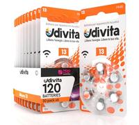 120 Hearing Aid Batteries Size 13 Udivita Phono Pulse Technology - 20 Blisters of 6 Batteries