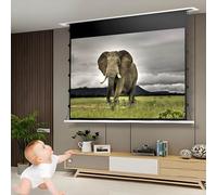 120-Inch Electric Projector Screen, Tab-Tension 3D Fabric, In-Ceiling Design for Home Theater, Ultra HD, Easy Installation, Perfect for Presentations & Movies