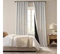 120 Inch Long Large Curtains for Living Room,10FT Length Extra Size Linen Blackout Big Curtains for Loft High Ceilings Patio Sliding Glass Doors,Total Width 100 In x 10 FT,Greyish Off White Ivory