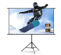 120-Inch Portable Projector Screen with Tripod - 16:9 Foldable Home Theater Screen for Movies Outdoor Events & Parties - Lightweight & Easy Setup Includes Carrying Bag