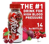 120/Life Blood Pressure Support, Beet Root Juice, Pomegranate Extract, Cranberry Juice, Tart Cherry, Hibiscus, and Magnesium (8 Fl Oz, Pack of 14) - Gluten-Free & Vegan