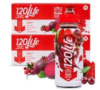120/Life Blood Pressure Support, Beet Root Juice, Pomegranate Extract, Cranberry Juice, Tart Cherry, Hibiscus, and Magnesium (8 Fl Oz, Pack of 28) - Gluten-Free & Vegan