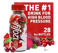 120/Life Blood Pressure Support, Beet Root Juice, Pomegranate Extract, Cranberry Juice, Tart Cherry, Hibiscus, and Magnesium (8 Fl Oz, Pack of 28) - Gluten-Free & Vegan
