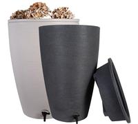 120 Litre Stylish Amesbury Stone Water Butt Rain Collector With Tap & Lid Garden Water Storage Tank (STONE)