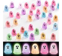 120 Mini Ghosts, Glow-in-the-Dark Resin Ghosts, Halloween Miniature Statues for Decor, Perfect for Dollhouses, Landscapes, and Parties(Mixed color,240 Pcs)