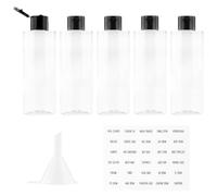 120 ml Travel Bottle Set with Flip Cap (5 Pieces) Empty Dispenser Plastic Bottle Set, Filling Bottles for Cosmetics with Funnel (Transparent)