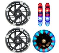 120 mm Scooter Wheels - 2 Pieces 120 mm LED Scooter Replacement Wheels with ABEC-9 Bearings - 120 mm Bright Flashing LED Kick Scooter Wheels for Micro Globber Scooter