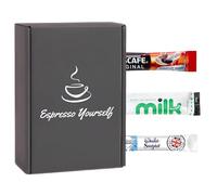 120 Pack Coffee Sachet Bundle - 30 Instant Coffee Sachets, 30 Semi Skimmed UHT Milk Sachets, 60 White Sugar Sticks Individually Wrapped - Longlife Milk Portions, Granulated Sugar Packets by Espresso