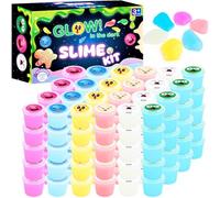 120 Pack Galaxy Slime Kit for Kids, Colorful Glow in The Dark Slime, DIY Luminous Slime Party Favor for Girls & Boys, Birthday Gifts, Classroom Rewards, Chritmas Gifts, Goodie Bags Stuffers