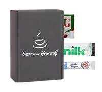 120 Pack Hot Drink Bundle - 30 English Breakfast Style Black Tea Bags Individually Wrapped, 30 Semi Skimmed UHT Milk Sachets, 60 White Sugar Sticks - Longlife Milk Portions, Granulated Sugar Sachets