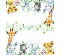 120 Pack Safari Animals Baby Shower Place Cards, 3.5" x 2" Foldable Table Tent Name Cards, Food Labels for Jungle Animals Baby Shower Wild One Birthday Party Reception Tables Placement