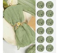 120 Pack Sage Green Cheesecloth Napkins, 20x20 Inch Rustic Wrinkled Summer Sage Cloth Napkins Cotton Gauze Dinner Table Napkin Bulk for Wedding, Bridal Shower, Baby Shower, Boho Decor