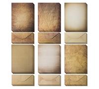 120 Pack Vintage Paper and Envelopes - 60 Sheets of Antique Looking Papers & 60 Antique Style Envelopes - Six Classic Aged Paper Designs - Vintage Printing paper, Vintage Writing Paper, 8.5 x 11 inch