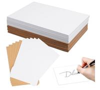 120 Packs Blank Kraft Paper Cards,A6 Blank Postcards,4x6 White and Brown Postcard Paper Cardstock,Double-Sided Printable Index Cards for DIY Greeting Cards,Thank You Cards and School Home Office