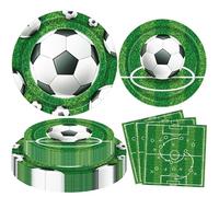 120 Packs Boys Sports Theme Football Birthday Decor - Football Party Supplies & Tableware Set Serves 40