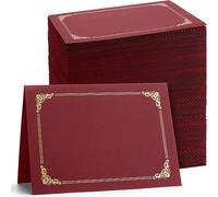120 Packs Certificate Holders Bulk, Diploma Covers Gold Foil Border, Document Covers for Letter Size 8.5x11 Award Certificates, Cardstock, Document Papers, Paper Card Stock(Navy Blue) (Red)
