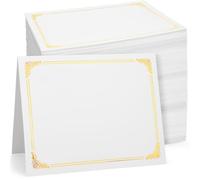 120 Packs Certificate Holders Bulk, Diploma Covers Gold Foil Border, Document Covers for Letter Size 8.5x11 Award Certificates, Cardstock, Document Papers, Paper Card Stock(Navy Blue) (White)