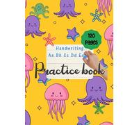 120 Pages Handwriting Practice Book for Children with Yellow Beach Themed Cover. Size: A4 - 21 cm x 29.7 cm