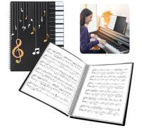 120 Pages Sheet Music Folder, Spiral Binder Music File Holder, Paper Document Storage Organizer, Waterproof Choir, Concert Choral, Fit A4-Size Paper, 9.3×12.4"