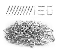 120 Pcs Aluminium Blind Rivets Assortment Pop Rivets, Flat Head Blind Pop Rivetsfor Metal, Wood, Plastic, Furniture, Car,Ships - 4.8mm x 20mm/Silver
