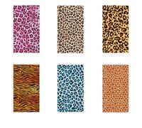 120 Pcs Animal Print Guest Napkins 6 Designs Safari Cheetah Tiger Giraffe Pattern Disposable Paper Napkins 4.3 x 7.9 Inch Decorative Hand Towels for Bathroom Birthday Party Safari Themed Events Table