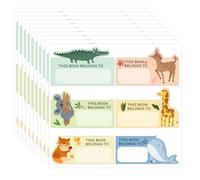 120 Pcs Animal Theme Bookplate Stickers 3 inch Back to School Classroom Library Book Labels Animal Book Plates Teacher Resources Book Ownership Tags of School Supplies