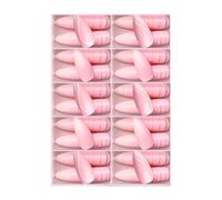 120 Pcs Artificial Nails Simple Lines False Nails Detachable Full Covers Stick On Nails Almond Press On Nails For Party